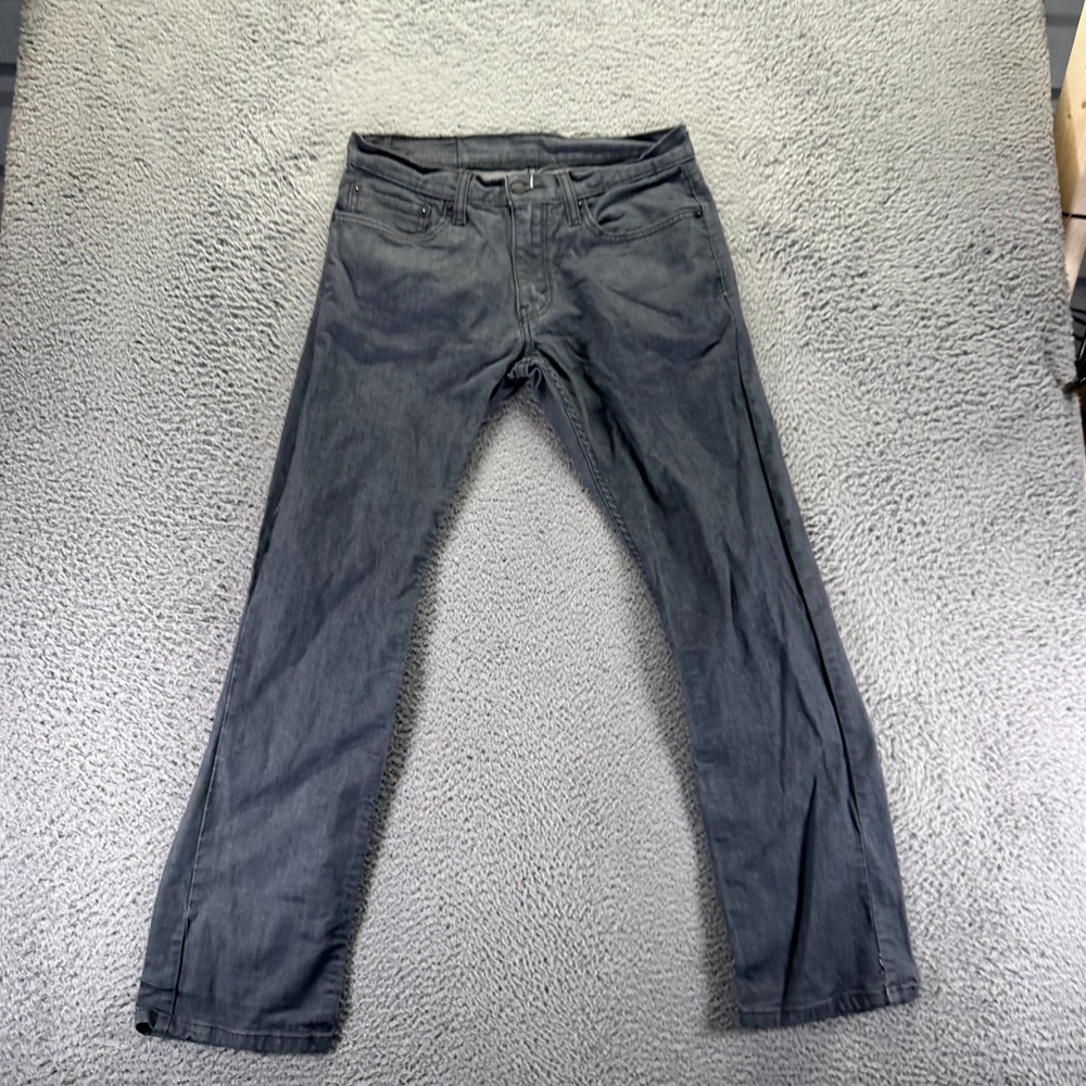 Levi's 514 Jeans Men's 32x32 Gray Cotton Denim‎ Straight Workwear Travel Stretch